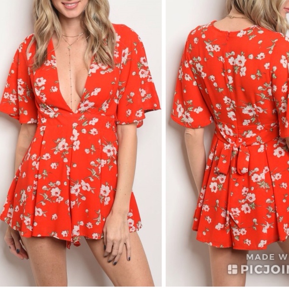 Pants - 2 LEFT!  Little Red floral romper!